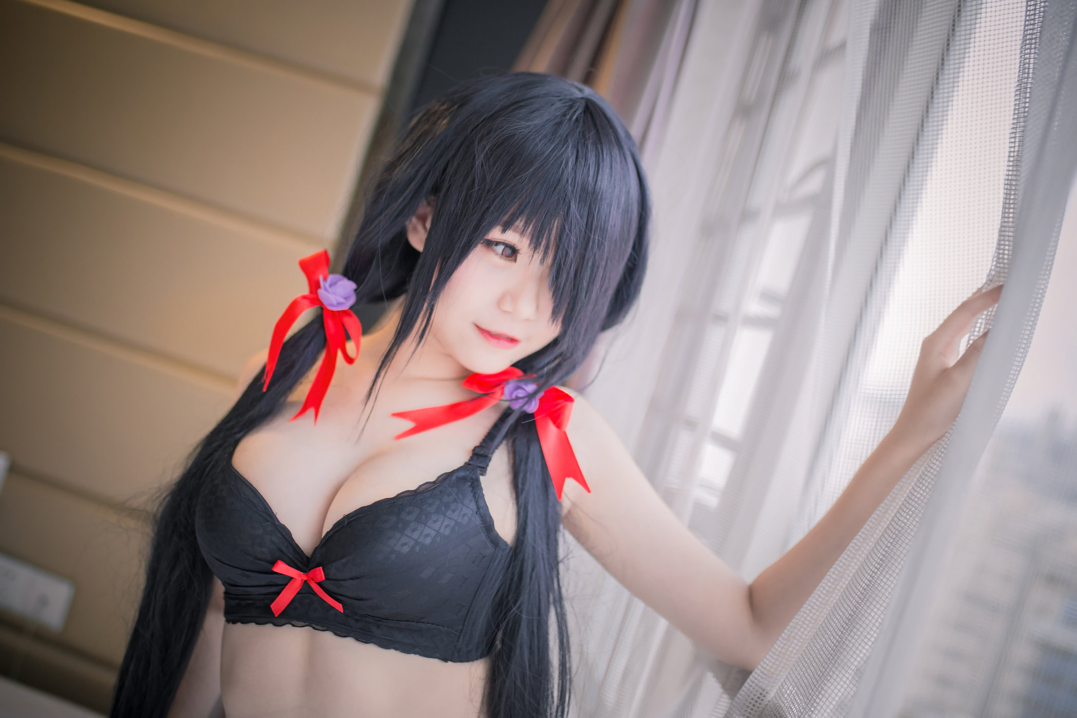 Yoko宅夏cosplay系列 狂三内衣丰满爆乳丝足福利